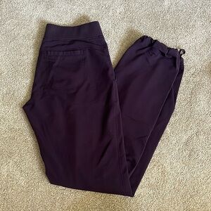 Athleta Deep Plum Drawstring Studio Pants, Size 0